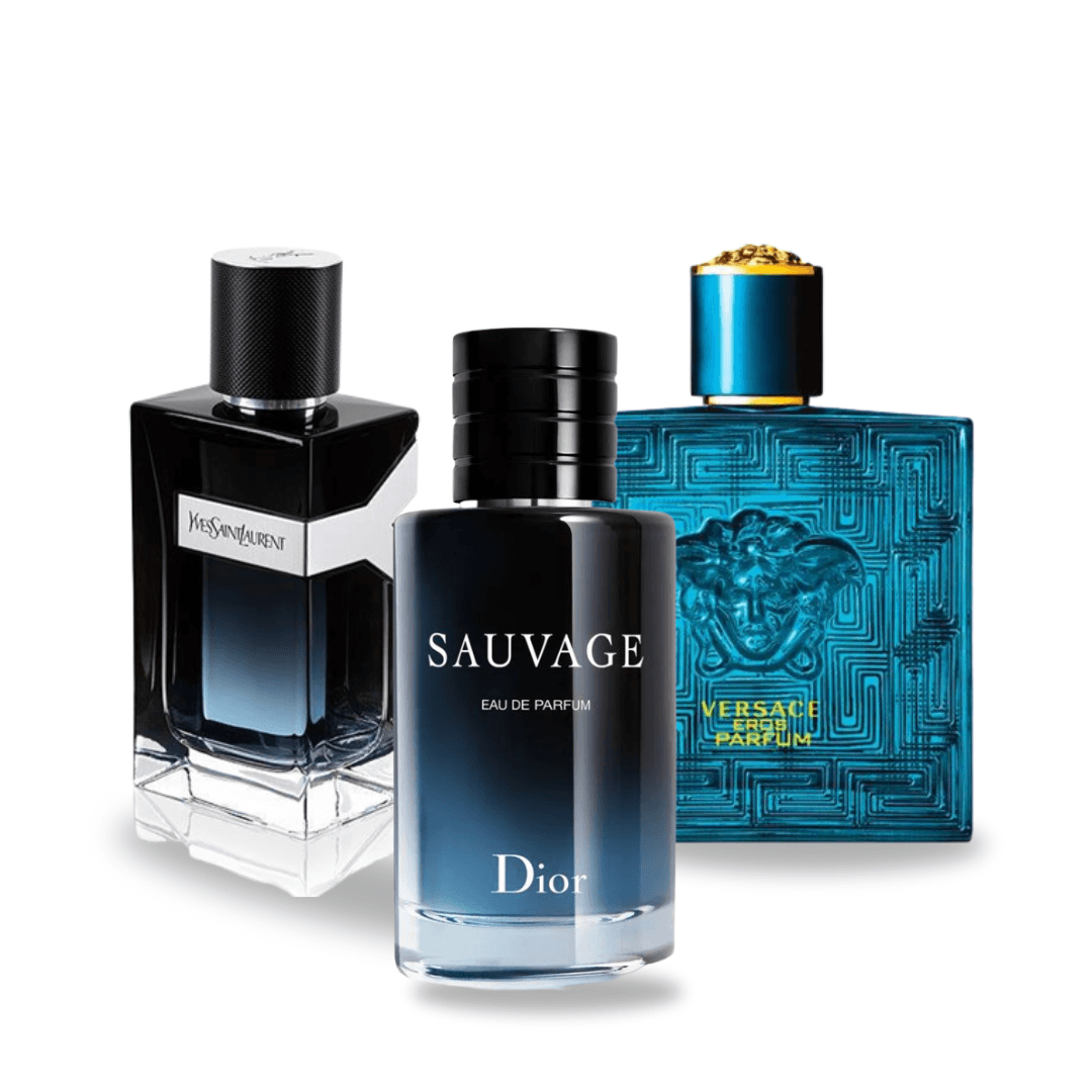 Set de 3: Dior Sauvage, Yves Saint Laurent Y & Versace Eros – 100ml