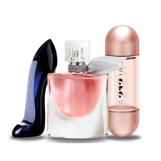 KIT 3 Perfumes: Carolina Herrera GOOD GIRL, Lancôme LA VIE EST BELLE y Carolina Herrera 212 VIP ROSÉ 100ml