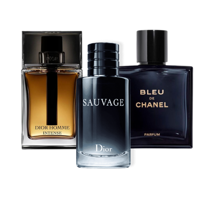 KIT 3 Perfumes: Sauvage Dior, Bleu de Chanel y Dior Homme Intense 100ml