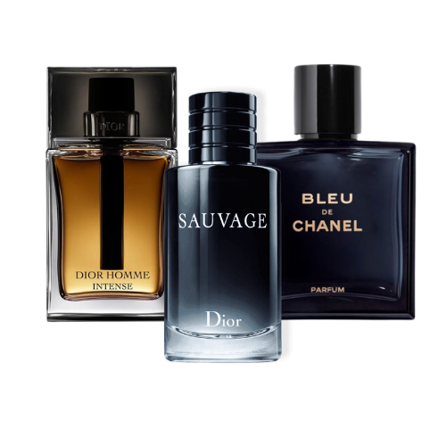 KIT 3 Perfumes: Sauvage Dior, Bleu de Chanel y Dior Homme Intense 100ml