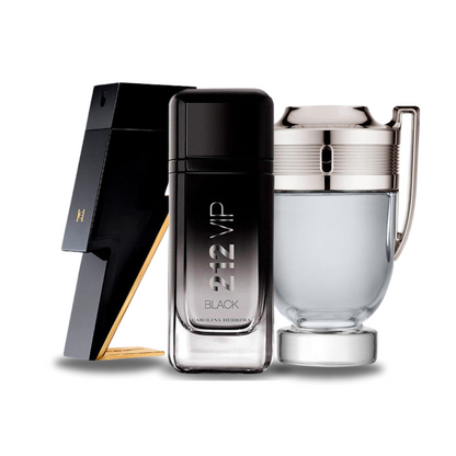 KIT 3 Perfumes: BAD BOY, 212 VIP BLACK y Paco Rabanne INVICTUS (Eau de Parfum)