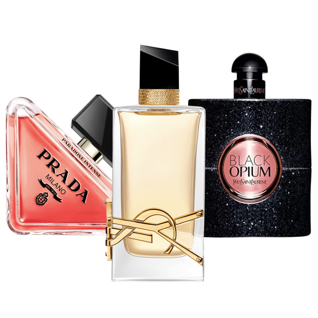 Set de 3 Perfumes: Prada Paradox, Black Opium Yves Saint Laurent y Libre 100ml