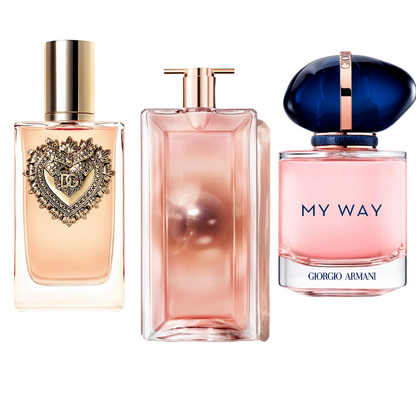 KIT 3 Perfumes: Dolce & Gabbana Devotion, My Way Giorgio Armani y Lancôme Idôle 100ml
