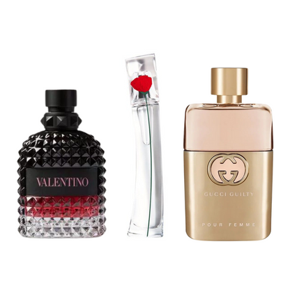 KIT 3 Perfumes: Gucci Guilty, Valentino Born In Roma Intense y Flower By Kenzo 100ml