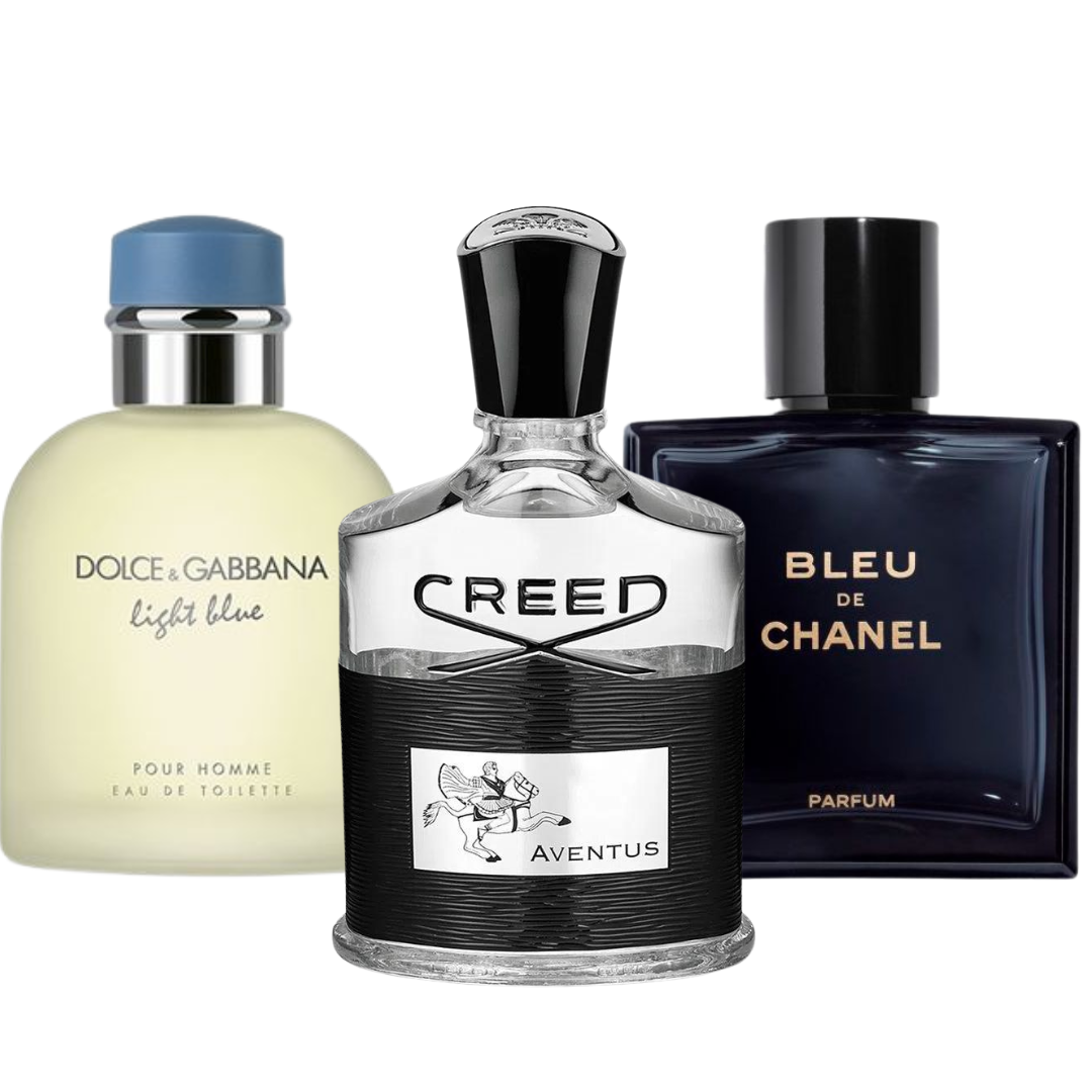 KIT 3 Perfumes: Bleu de Chanel, Creed Aventus y Light Blue Dolce Gabbana 100ml