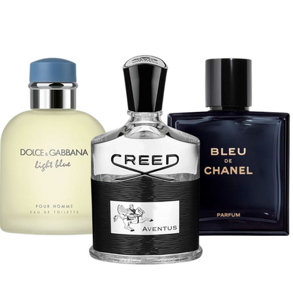KIT 3 Perfumes: Bleu de Chanel, Creed Aventus y Light Blue Dolce Gabbana 100ml